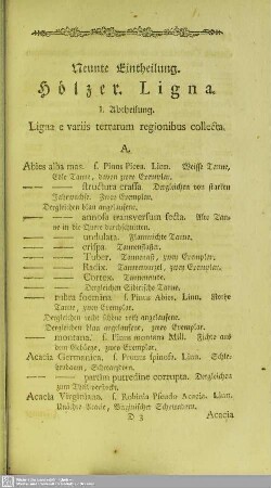 I. Abtheilung. Ligna e variis terrarum regionibus collecta