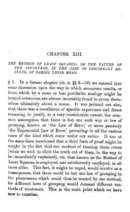 CHAPTER XIII. - Method Of Least Squares, Or Advantage Of Taking A Mean.