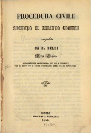 Procedura civile secondo il diritto comune