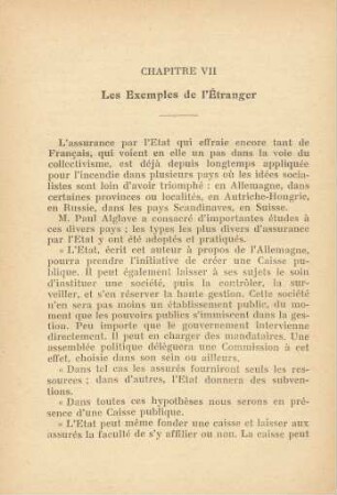 Chapitre VII Les Exemples de l'Étranger