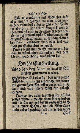 Dritte Eintheilung. - Beschluß.