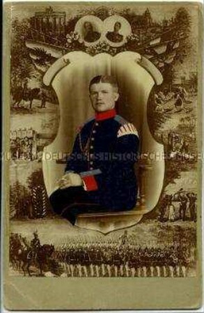 Porträt eines jungen Mannes in Uniform (vermutlich Reservistenbild)