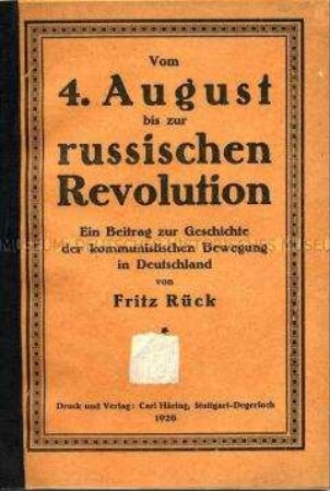 Zeitgeschichtliche Abhandlung über den 1. Weltkrieg und die Oktoberrevolution