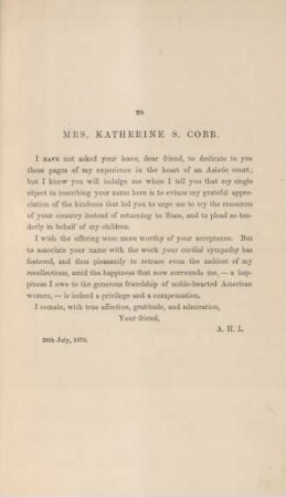 To Mrs. Katherine S. Cobb