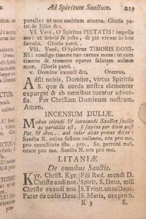 Incensum Duliae ad Sanctos.