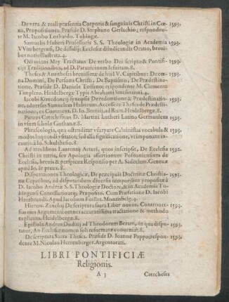 Libri Pontificiae Religionis.