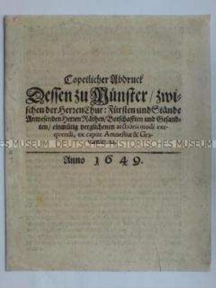 Ausführungsbestimmungen zum Westfälischen Frieden