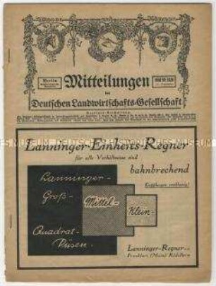 Mitteilungen der Deutschen Landwirtschafts-Gesellschaft
