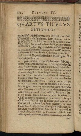 Quartus Titulus. Orthodoxi.