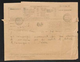 Brief von Unbekannt an Gerhart Hauptmann