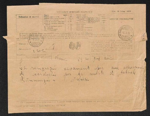 Brief von Unbekannt an Gerhart Hauptmann