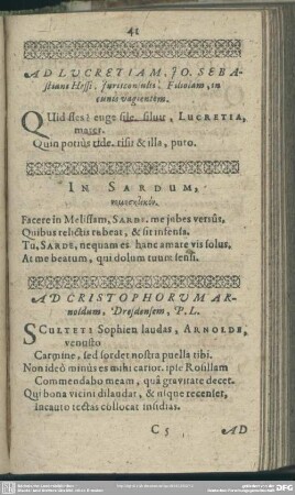 Ad Christophorum Arnoldum, Dresdensem, P. L