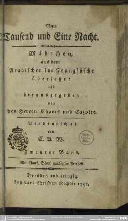 2: Neue Tausend und Eine Nacht : Mährchen