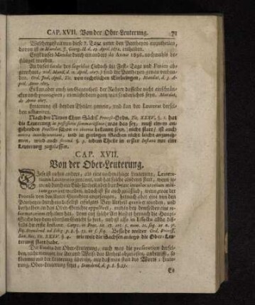 Cap. XVII. Von der Ober-Leuterung.