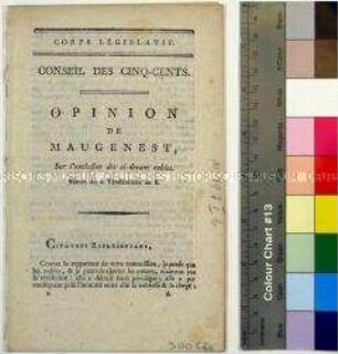 Conseil des Cinq-Cents - Corps Legislatif Opinion de Maugenest Druck