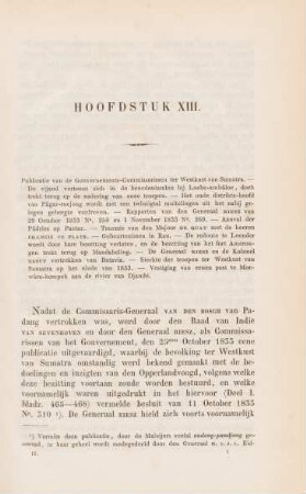 Hoofdstuk XIII. Publicatie van de Gouvernements-Commissarissen ter Westkust van Sumatra ...