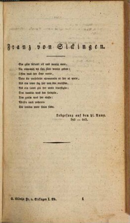 Franz von Sickingens Thaten, Plane, Freunde und Ausgang, 1