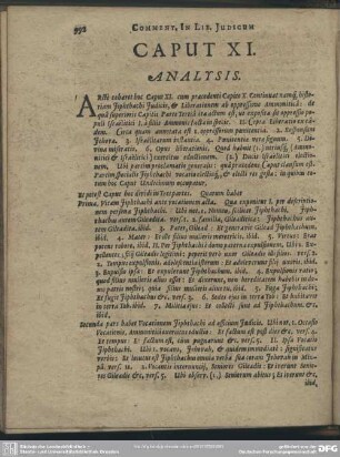 Caput XI. [Analysis, Explicatio Textus, Quaestiones, Loci Communes]