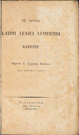 De Optima Latini Lexici Condendi Ratione