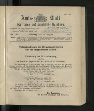 No. 173, 15. August 1920
