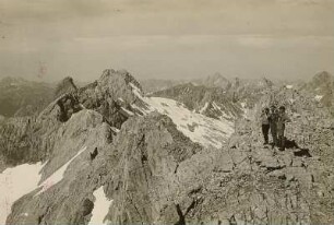 Allgäuer Alpen. Blick vom Hohen Licht nach Nordosten gegen Mädelegabel (2646 m) und Trettachspitze (2595 m)