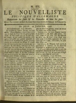 Le nouvelliste politique d'Allemagne. 1780-1787