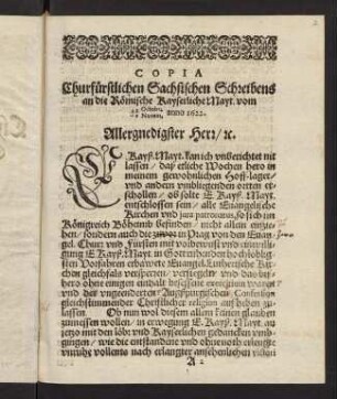 2r-6v, Copia Churfürstl. Sächsischen Schreibens...
