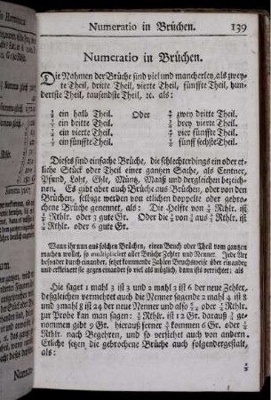 Numeratio in Brüchen.