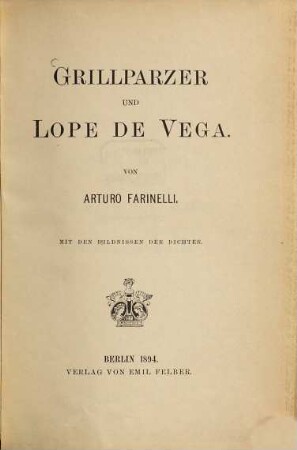 Grillparzer und Lope de Vega