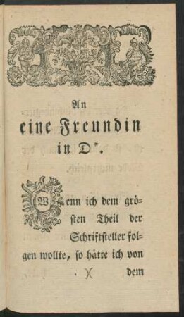 An eine Freundin in D*.