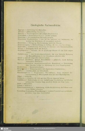 Geologische Fachausdrücke