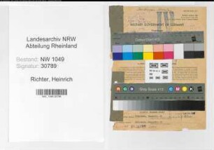Entnazifizierung Heinrich Richter , geb. 04.03.1894 (Kaufmaennischer Angestellter)