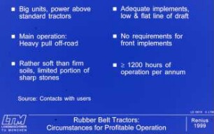 Rubber Belt Tractors: Circumstances for Profitable Operation