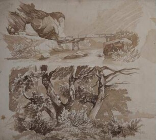 Brücke (1) und Baum (2)