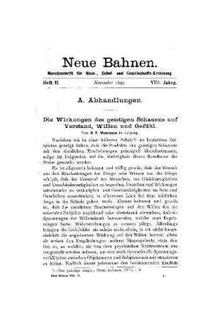 Die Wirkungen des geistigen Schauens auf Verstand, Willen und Gefühl