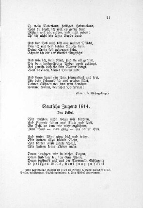 Deutsche Jugend 1914. Ina Seidel.