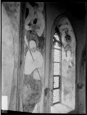 Wasenweiler Sankt Vituskapelle Chorfensterwangen Wandmalerei Sankt Thomas und Sankt Philipp (um 1492)