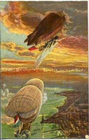 Postkarte aus der Serie "Krieg in den Lüften."