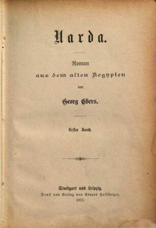 Uarda : Roman aus dem alten Ägypten, 1