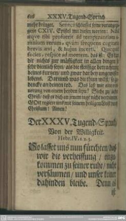 Der XXXV. Tugend-Spruch, Von der Willigkeit