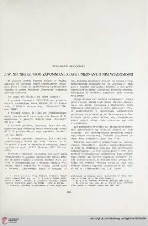 22: J.W. Neunherz, jego zapomniane prace i nieznane o nim wiadomości