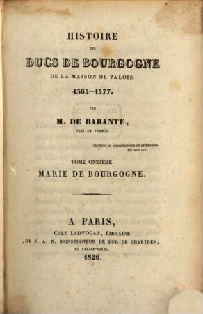 Histoire des ducs de Bourgogne de la maison de Valois : 1364 - 1477, 11. Marie de Bourgogne