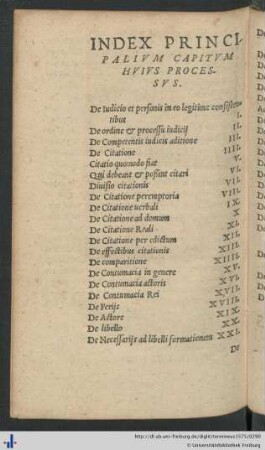 Index Principalium Capitum