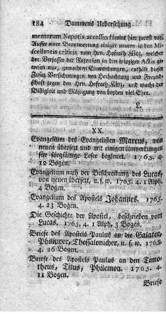 Damms Uebersetzung des neuen Testaments.