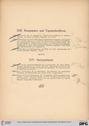 XIII. Buntpapiere und Tapetenbordüren (Nr. 2206-2208)
