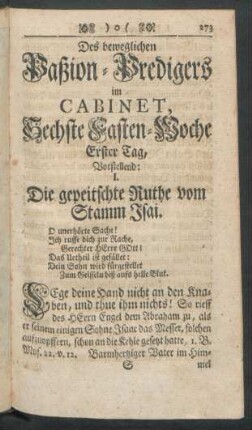 Die sechste Fasten-Woche