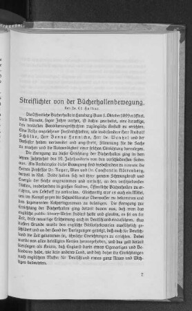 Streiflichter von der Bücherhallenbewegung.