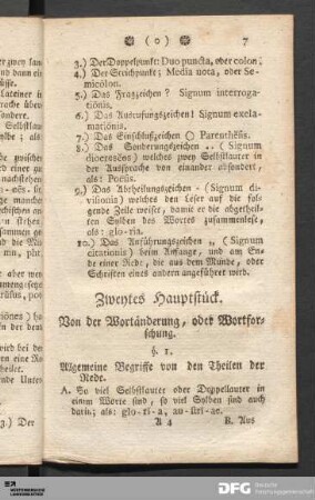 Zweytes Hauptstück. Von der Wortänderung, oder Wortforschung.