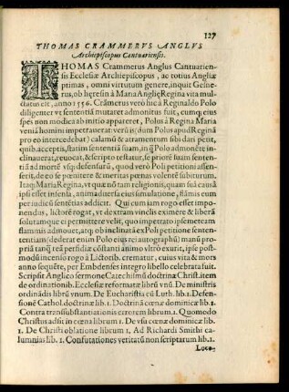 Thomas Crammerus Anglus Archiepiscopus Cantuariensis.