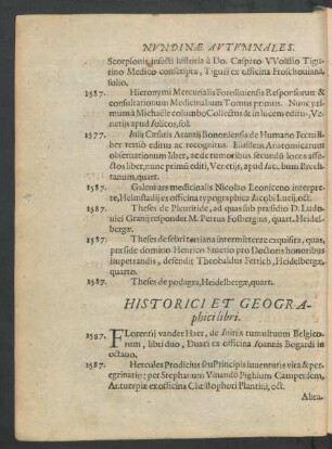 Historici Et Geographici libri.